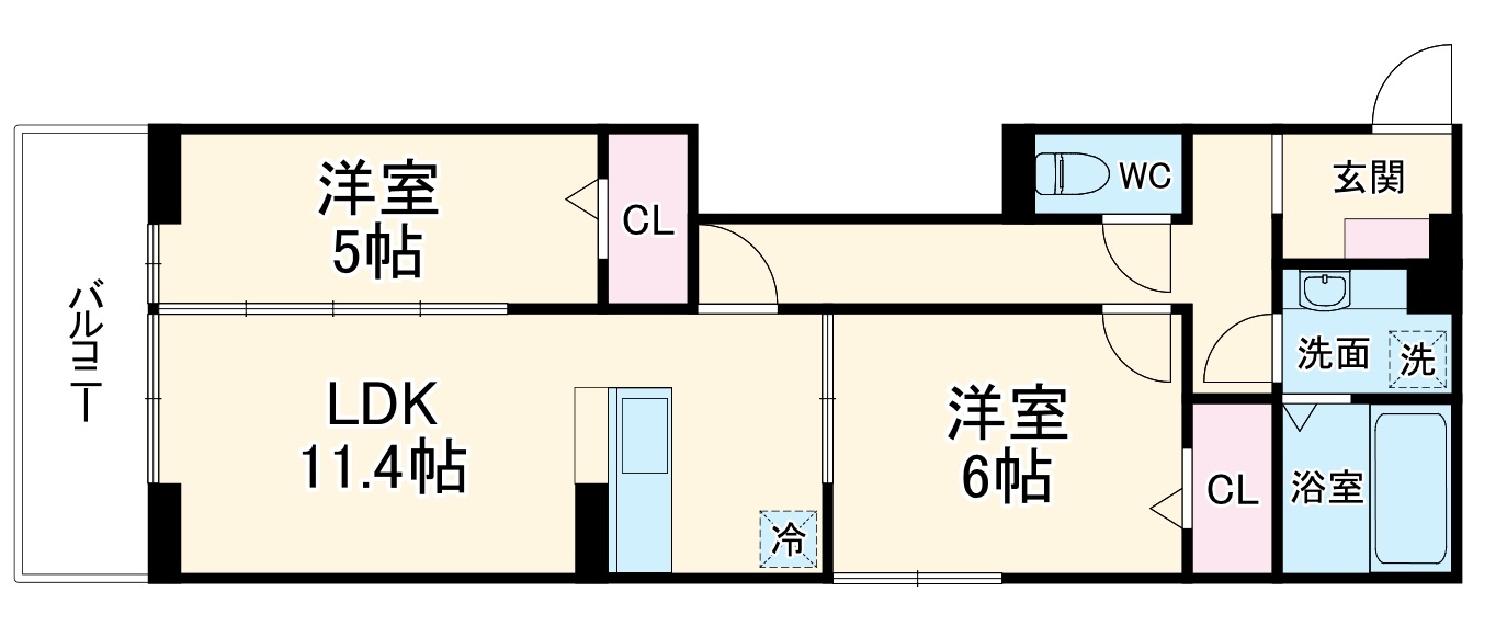 Noble Ferro A棟の間取り
