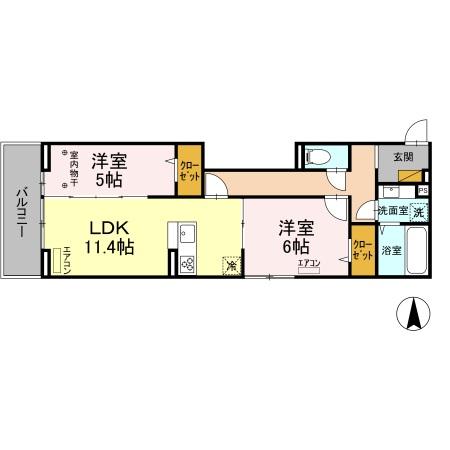 Noble Ferro A棟の間取り