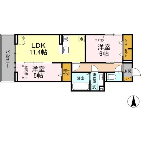 Noble Ferro B棟の間取り