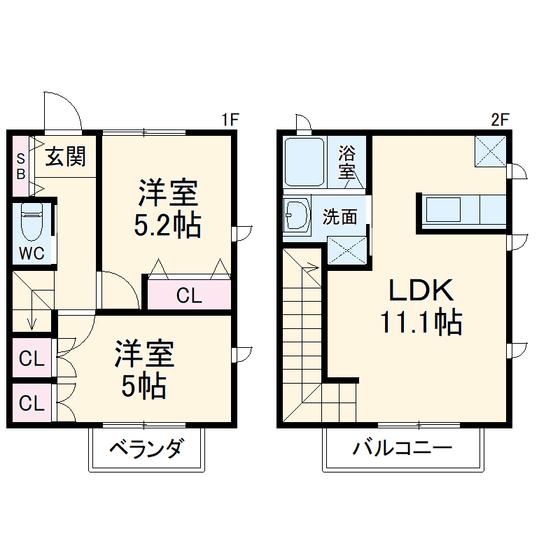 SJ中央林間 B棟の間取り