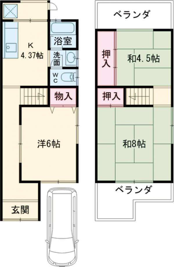 馬瀬3丁目テラスハウスの間取り