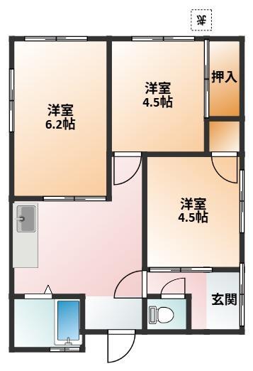 藤井様羽津町14-30借家の間取り