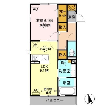 タウンコートⅡ八幡の間取り
