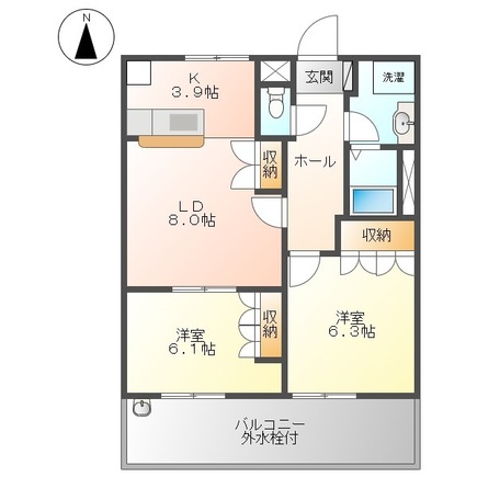 ソレアード・メゾンBの間取り
