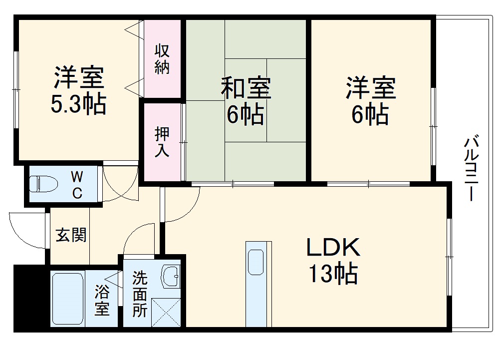 エスポワールササベの間取り