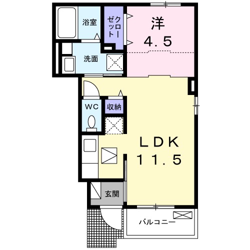 エレガンス田名Aの間取り