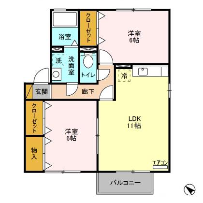 ベルデユールすず樹 Cの間取り