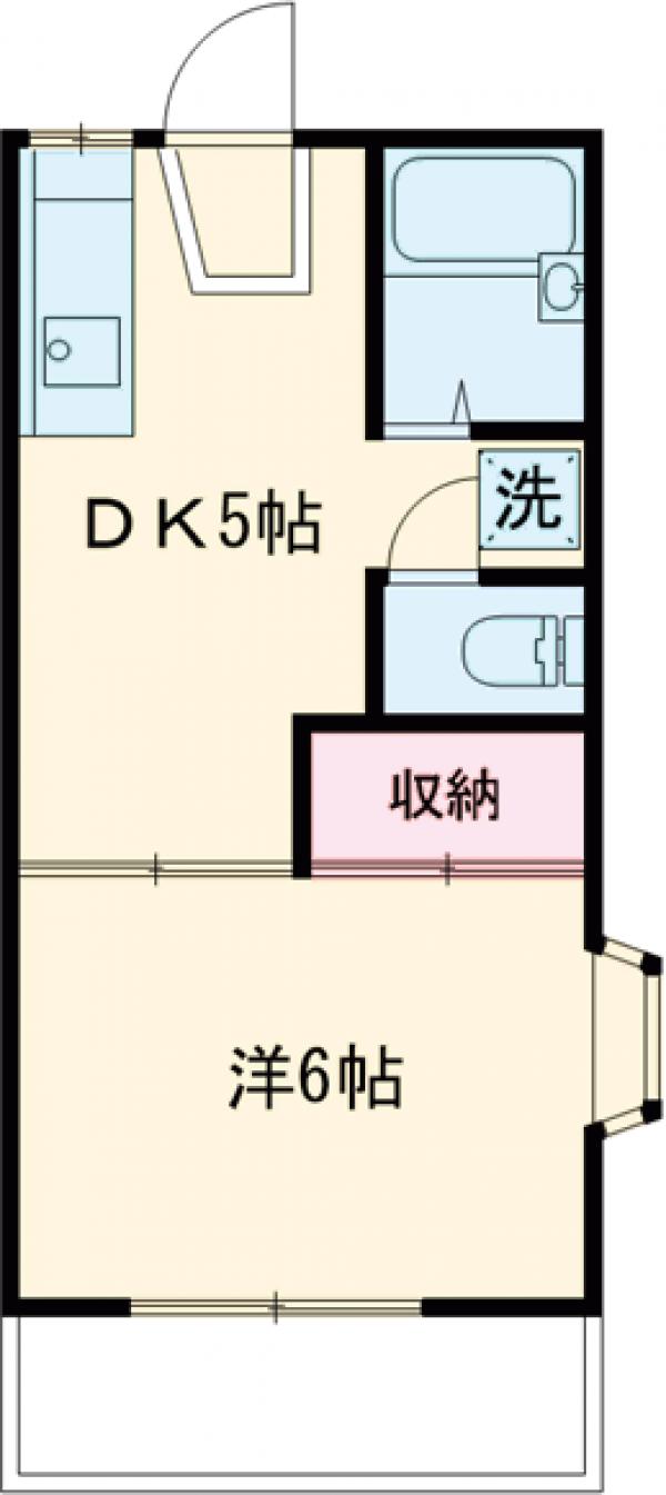 若葉町の完工年月(1987年2月)築の賃貸アパートの間取り