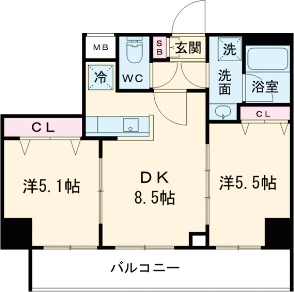 GENOVIA白糸台skygardenの間取り