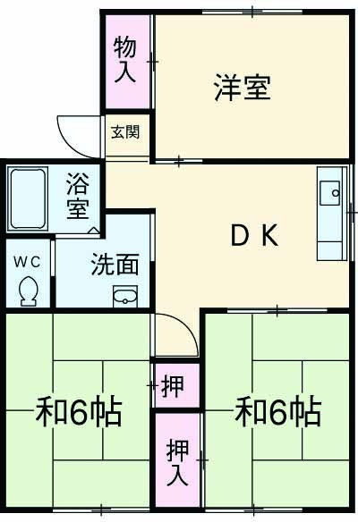 コーポ竹縄Aの間取り