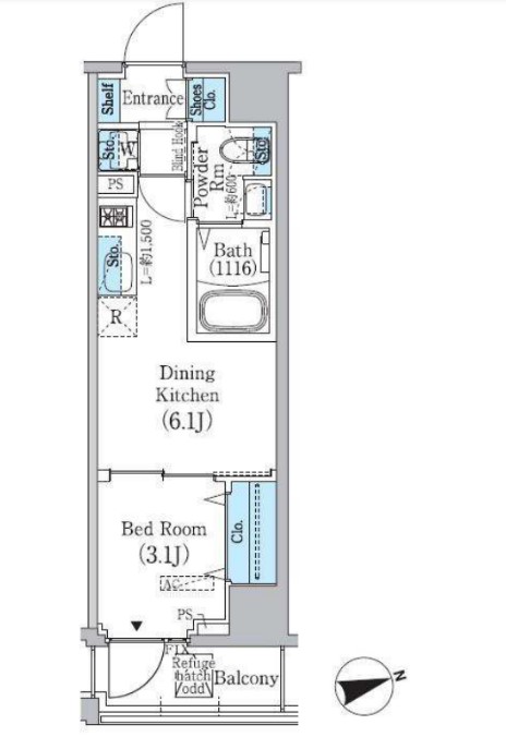 プライムブリス東中野駅前の間取り