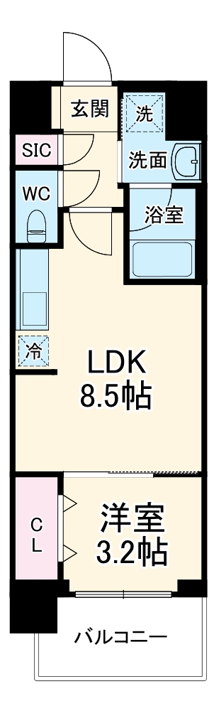 スプランディッド弁天町の間取り
