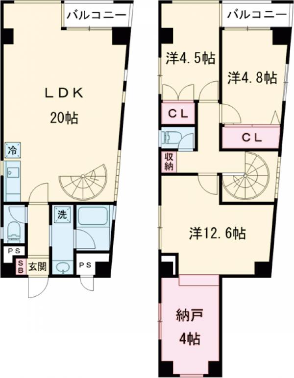 クイーン駒沢の間取り