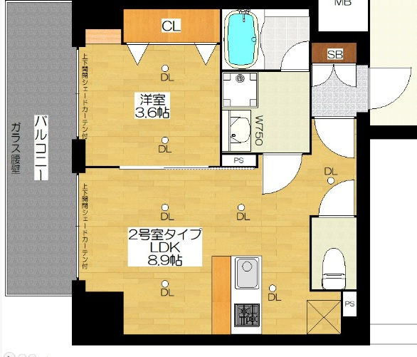 ブエナビスタ難波サウスタワーの間取り