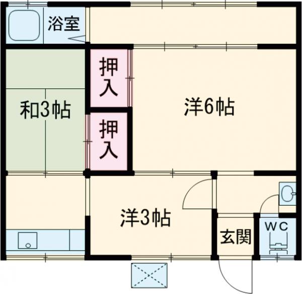 太秦青木ヶ原町テラスハウスの間取り