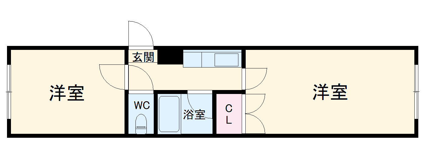 ハイツ岡町北の間取り