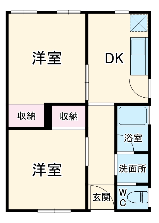 向草間北新切平屋4棟の間取り