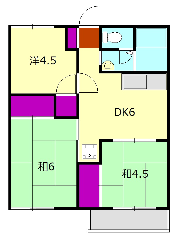 オレンジハイツA棟の間取り