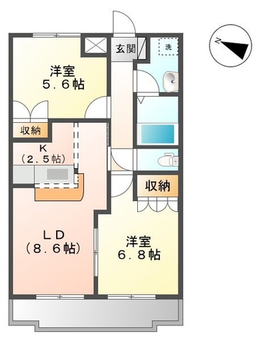大池の完工年月(2006年8月)築の賃貸アパートの間取り