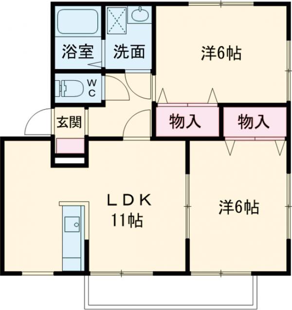ソレジオ西川田の間取り