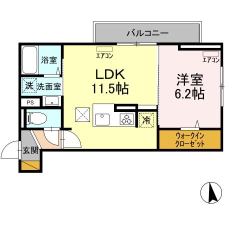D-room弁天3丁目 Cの間取り