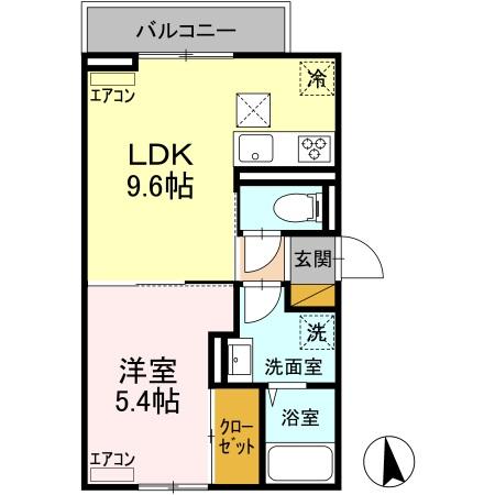 D-room弁天3丁目 Cの間取り