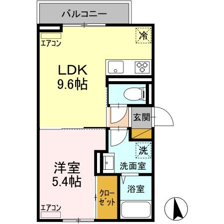 D-room弁天3丁目 Cの間取り