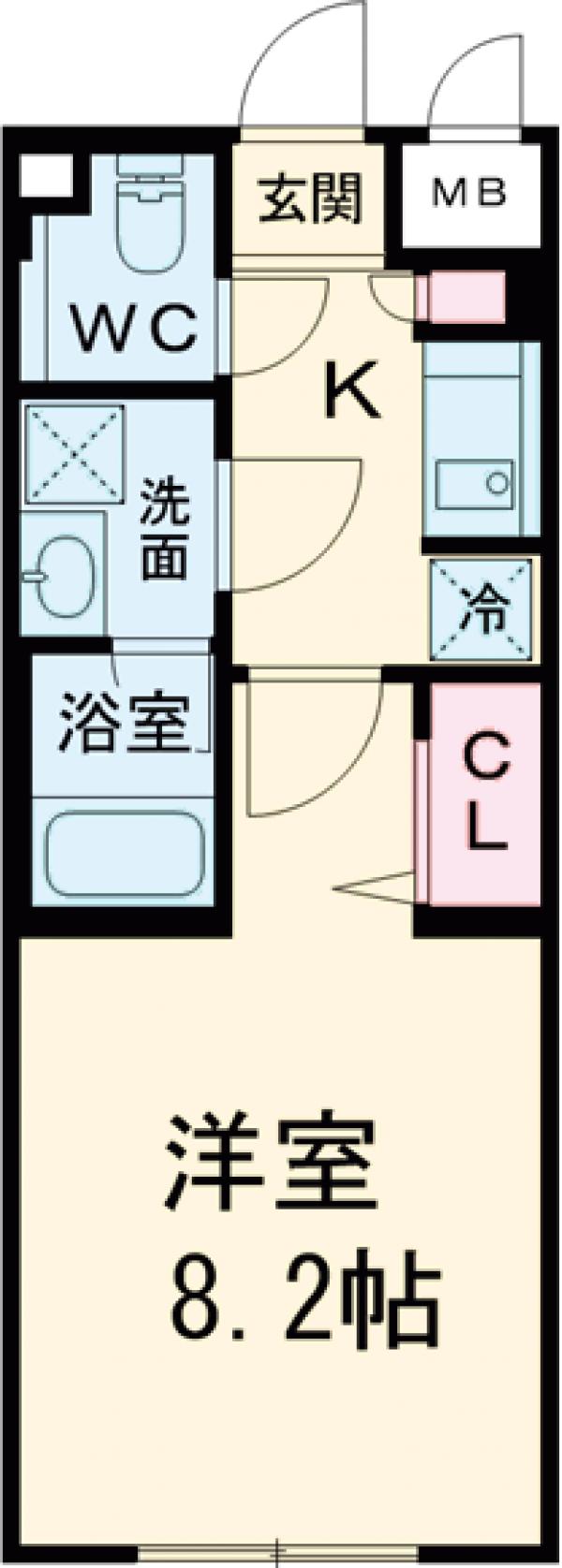 ＸＥＢＥＣ経堂・307号室の間取り