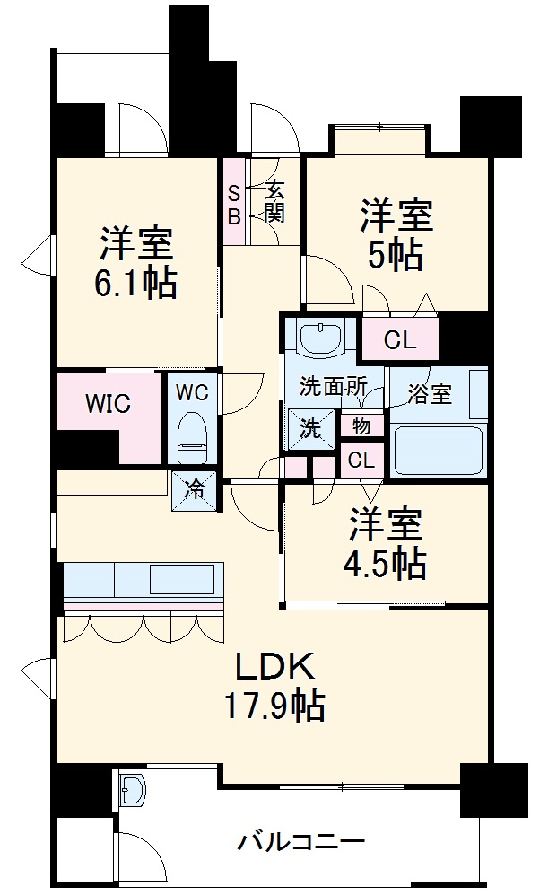 サンメゾン大濠公園北の間取り