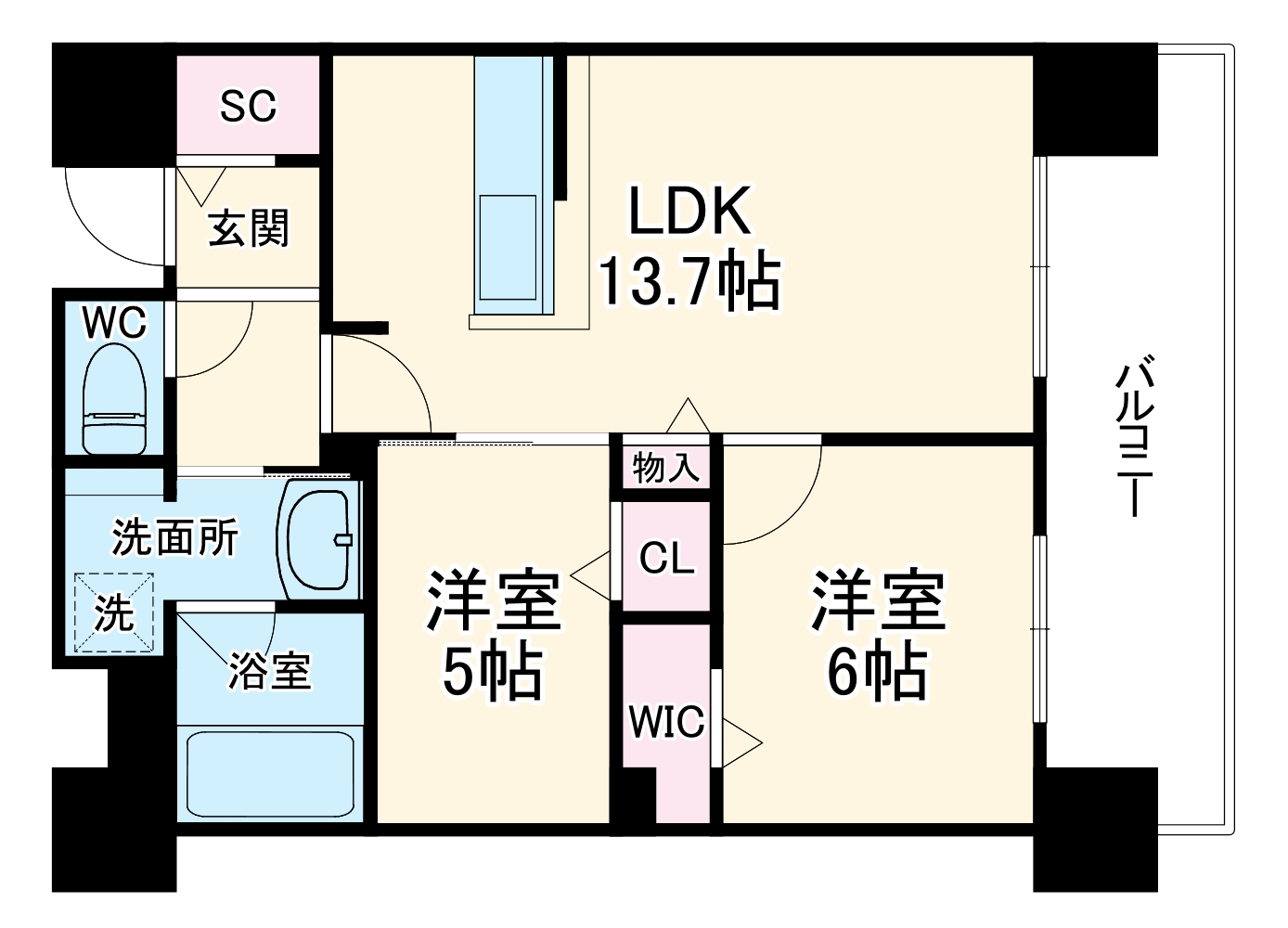 CREST COURT DOSHIN(クレストコート同心)の間取り