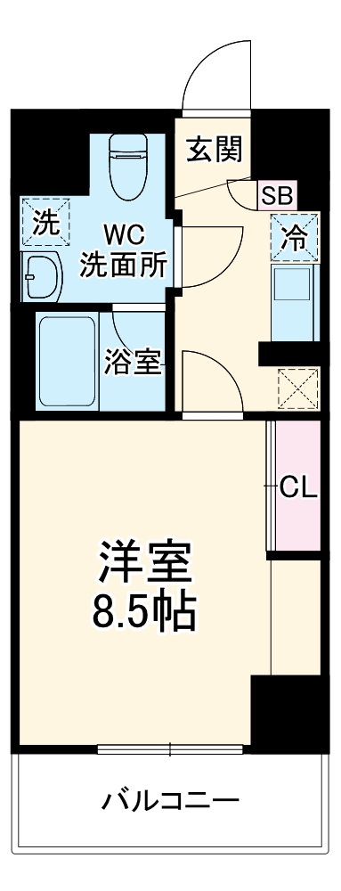 明石町の完工年月(2007年8月)築の賃貸マンションの間取り