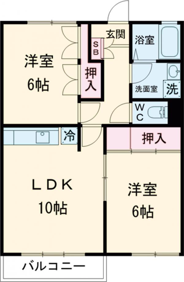 武蔵関マンション５号棟の間取り