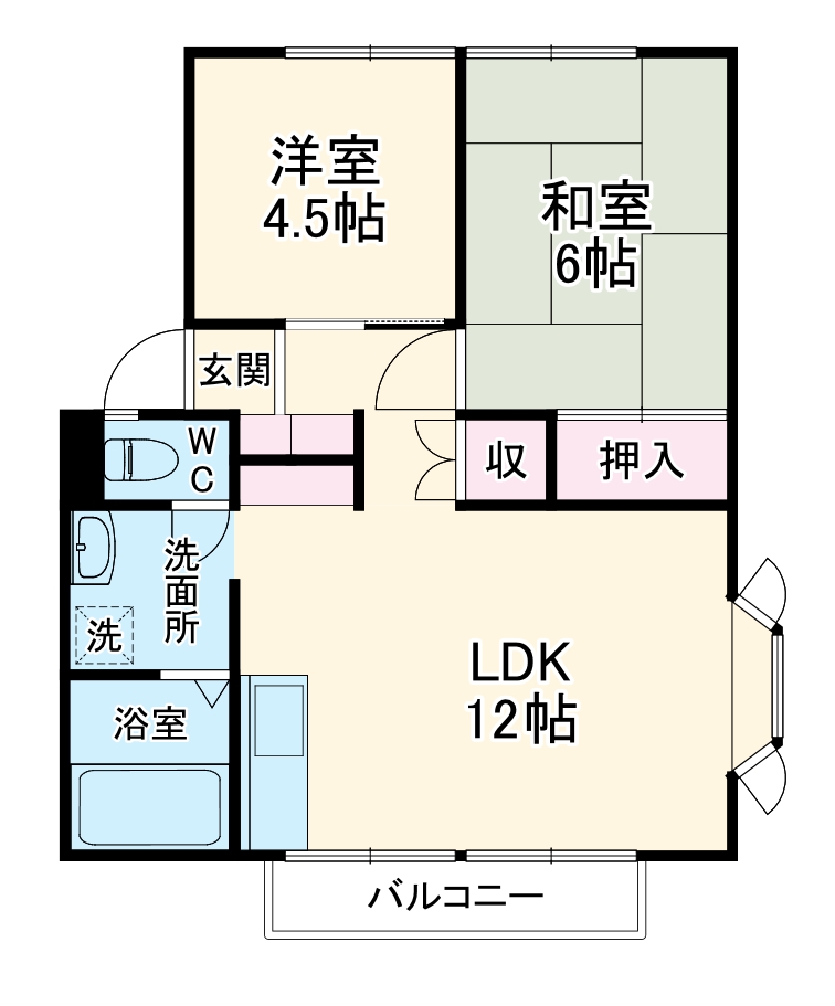 湘南桜コーポD棟の間取り