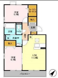 カシータⅡの間取り