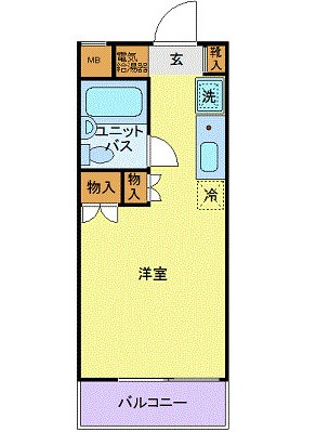 生麦の完工年月(1987年6月)築の賃貸マンションの間取り