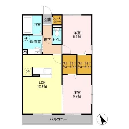 ラ・ペジブル　Ｂの間取り