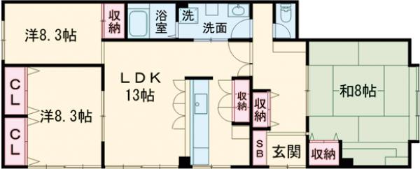 クオーレ柿の木坂の間取り
