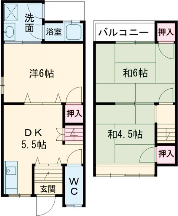 嵯峨野西ノ藤町貸家の間取り