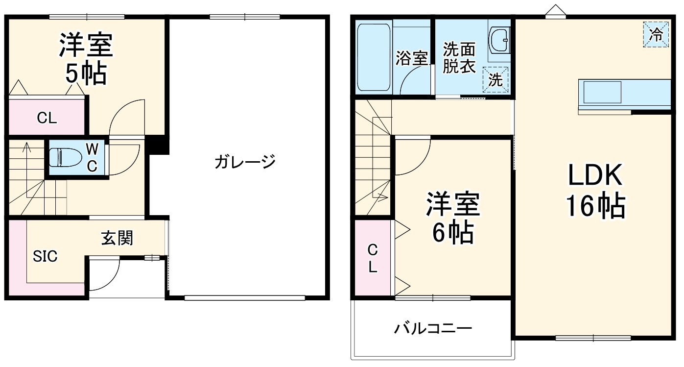 リュクラージュ土橋B棟の間取り