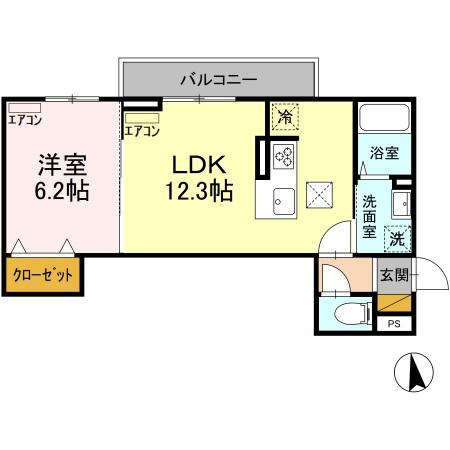 D-room弁天3丁目 Aの間取り