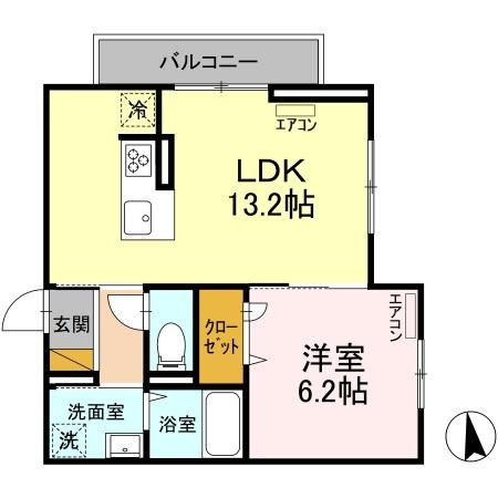 D-room弁天3丁目 Aの間取り