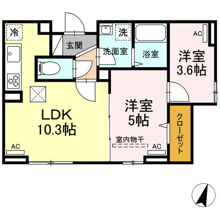 ルリアン谷中の間取り