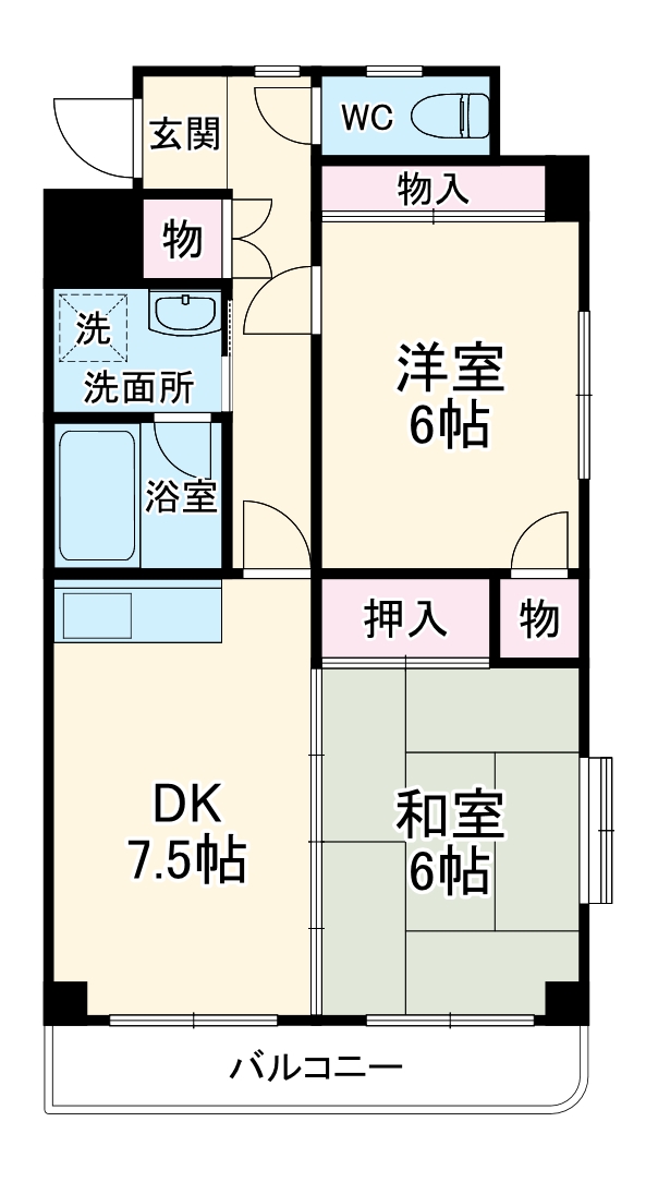 第二宮前平中央ハイツの間取り