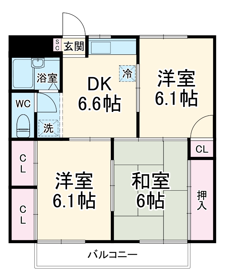 ハイツ新井Ⅲの間取り