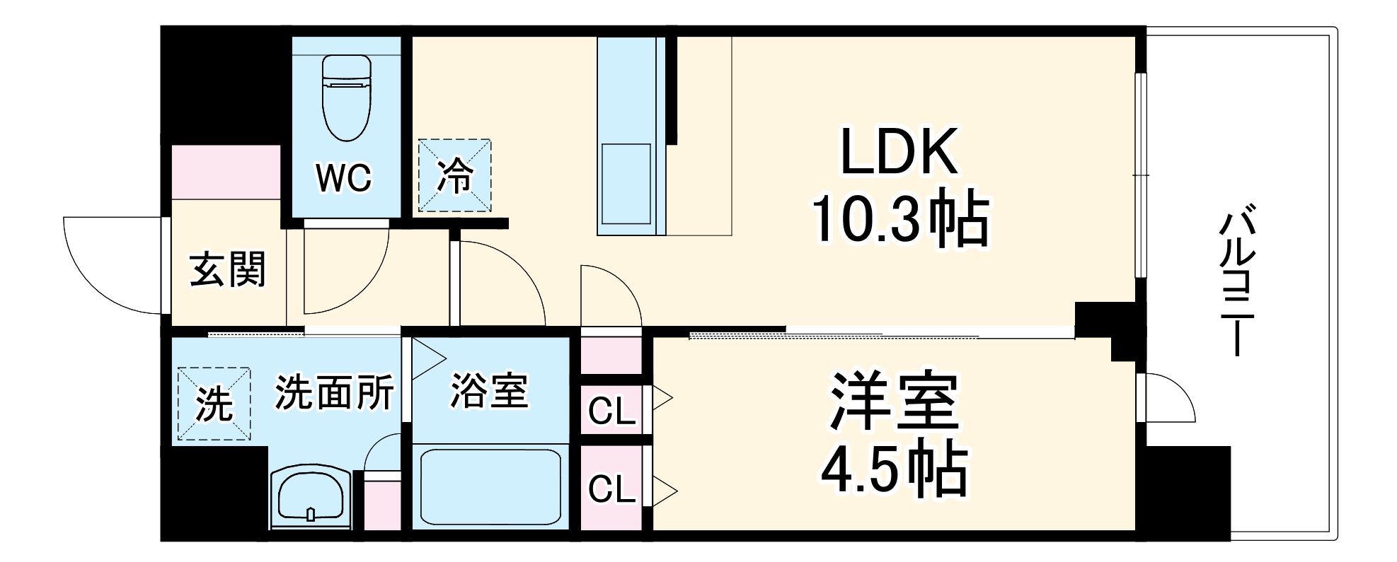 スプランディッド難波キャトルの間取り