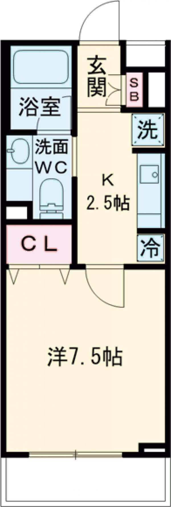 ＧＥＮＯＶＩＡ学芸大学・406号室の間取り