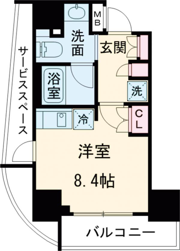 ザ・パークハビオＳＯＨＯ南青山・401号室の間取り