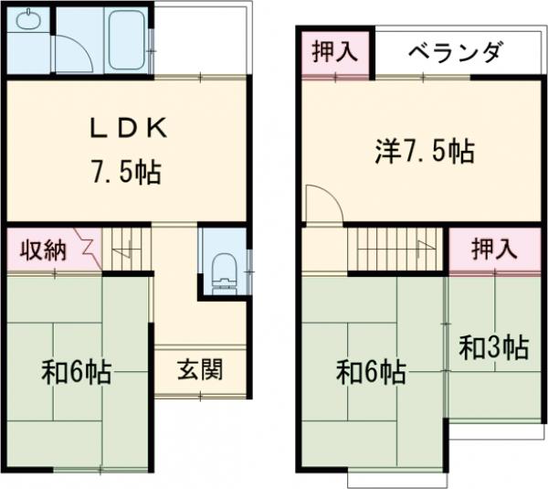 薮路52-31貸家の間取り
