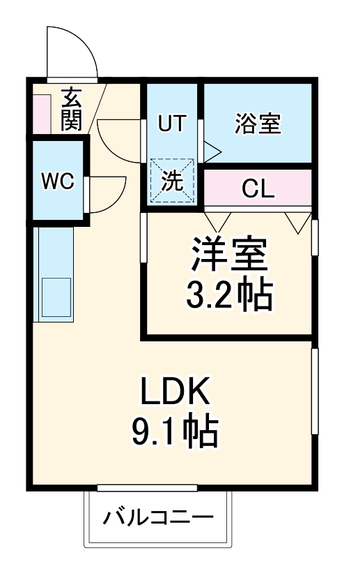 BELLE ROSE大江 WEST(A棟)の間取り