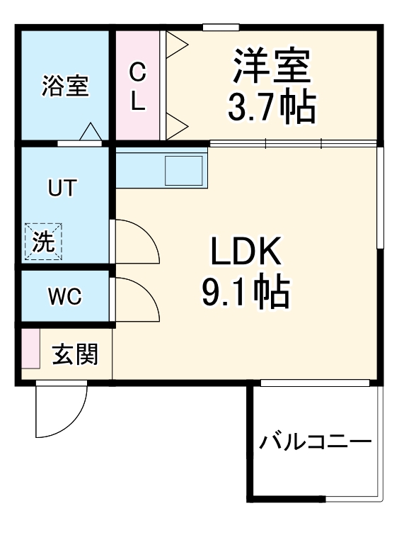 BELLE ROSE大江 WEST(A棟)の間取り